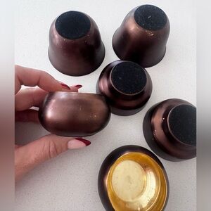 Pottery Barn Bronze and Gold tea light set (6)